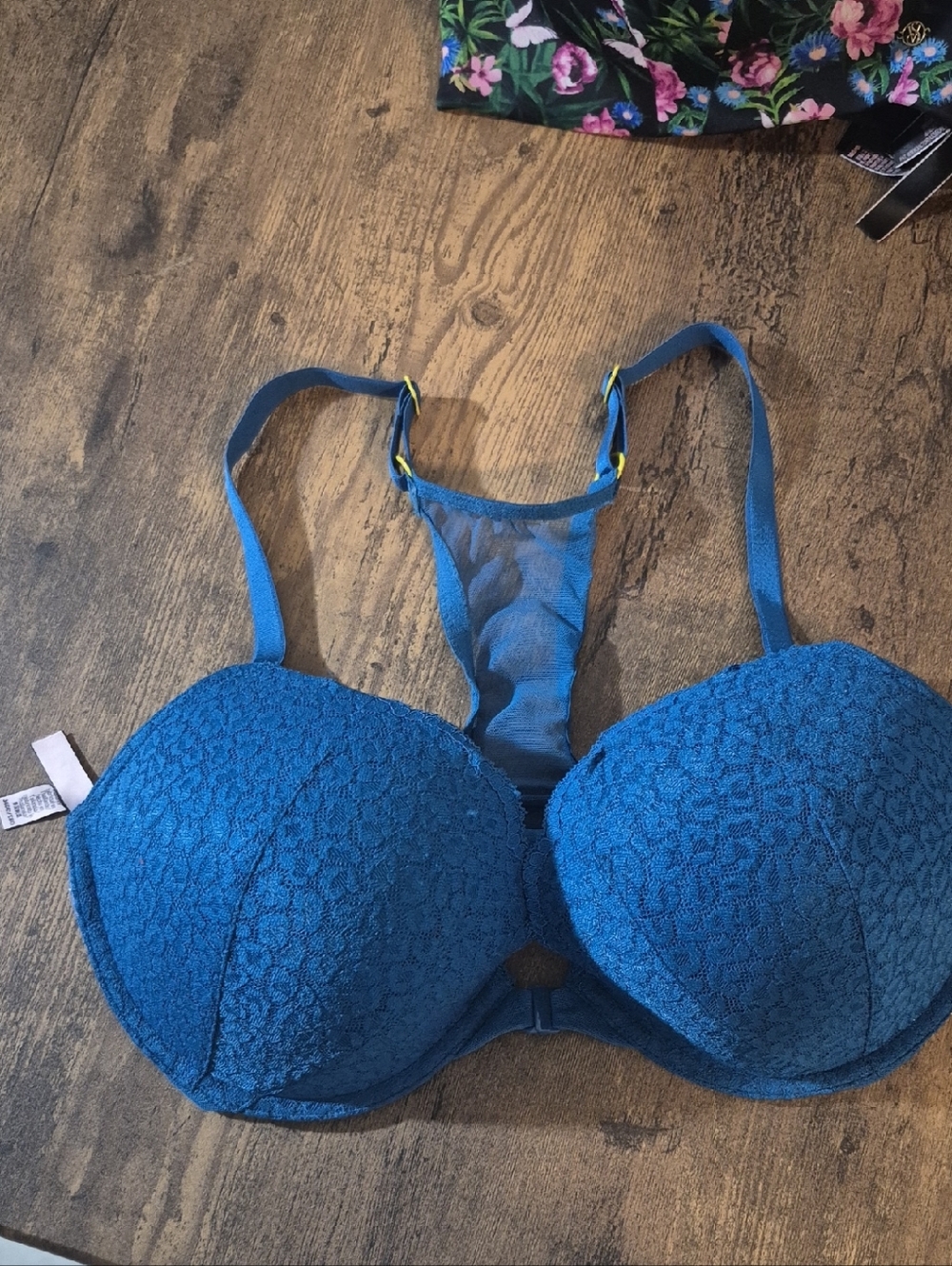 Victoria's Secret Teal Lace Racerback Push-Up Bra